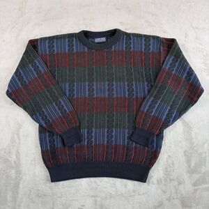 Vintage Jantzen Classics Sweater Multi ColorBlock Cable Grandpa Men Large NWOT